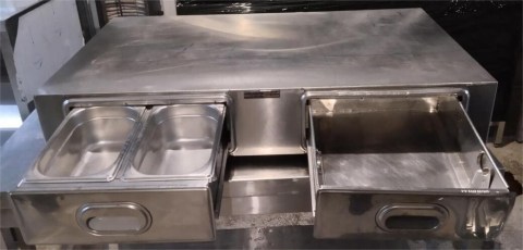 Συρτάρι Καφέ Διπλό Ανοξείδωτο 100x60x20Cm Mεταχειρισμένο